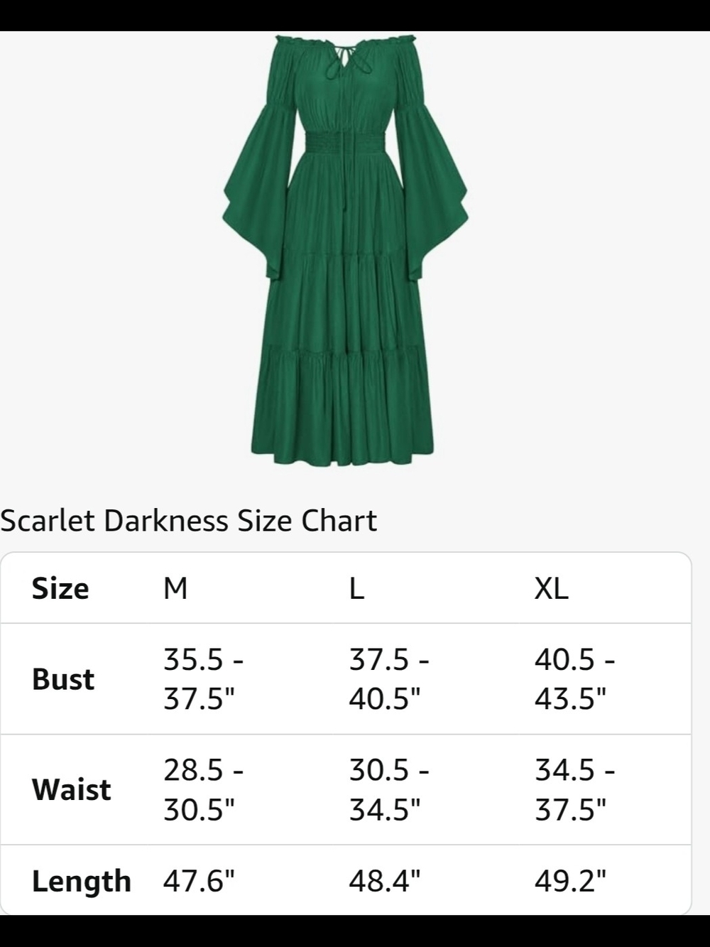 Smocked Waist Off-Shoulder Maxi Dress in Emerald Green - Picture 4 of 7